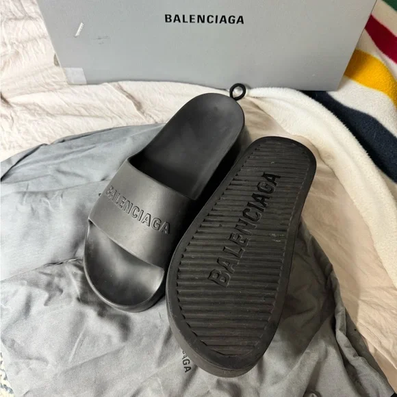 Balenciaga Black platform pool slides
Worn once - Picture 2 of 12